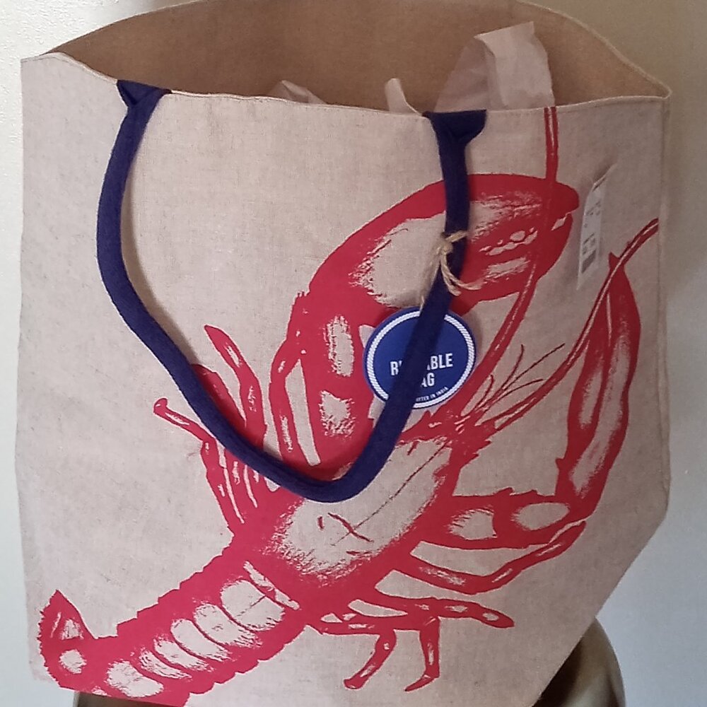 Unisex Red/Tan Lobster Tote Bag
